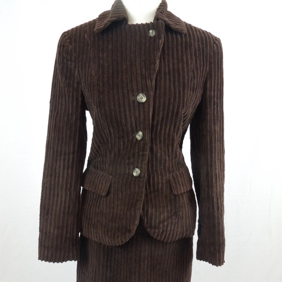 LIMITED, Chinos Dresses & Skirts - Vintage 90s Corduroy Skirt Suit Brown Blazer